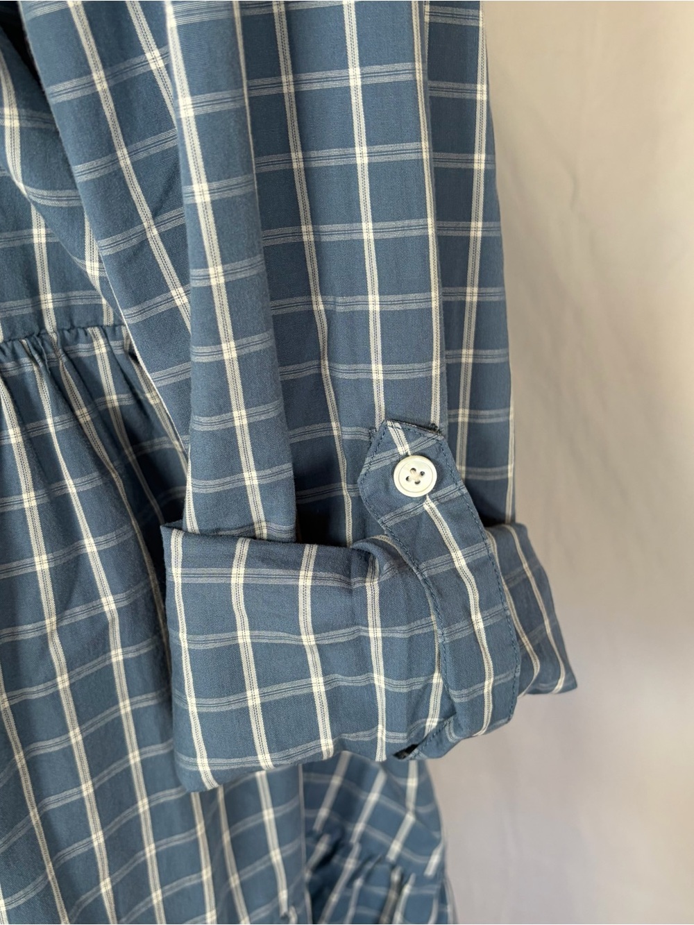 Veronica Beard Jamila Check Tiered Mini Dress Blue & White Windowpane Large - Picture 6 of 9